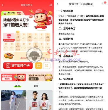 穿猪猪侠T恤京东打卡领40元京东饭卡 +20元京东外卖券