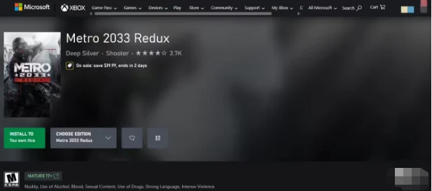 Xbox游戏喜加一：免费领《地铁：2033 重制版》末世题材 FPS 游戏